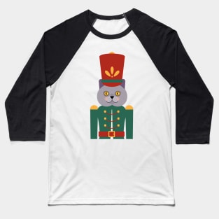 British Short Hair Nutcracker Cat Baseball T-Shirt